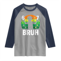 67 Bruh St Patricks Day Raglan Shirt Funny Six Seven Boys Kids Meme