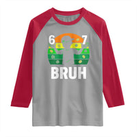 67 Bruh St Patricks Day Raglan Shirt Funny Six Seven Boys Kids Meme