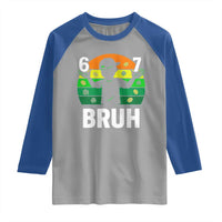 67 Bruh St Patricks Day Raglan Shirt Funny Six Seven Boys Kids Meme
