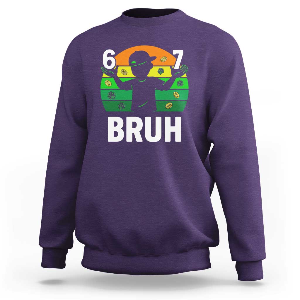 67 Bruh St Patricks Day Sweatshirt Funny Six Seven Boys Kids Meme