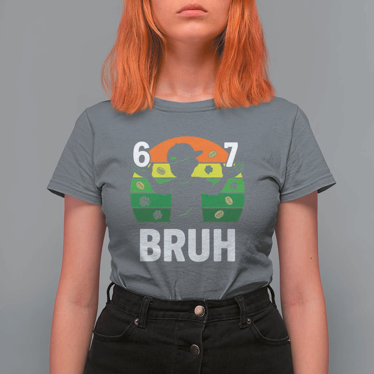 67 Bruh St Patricks Day T Shirt For Women Funny Six Seven Boys Kids Meme