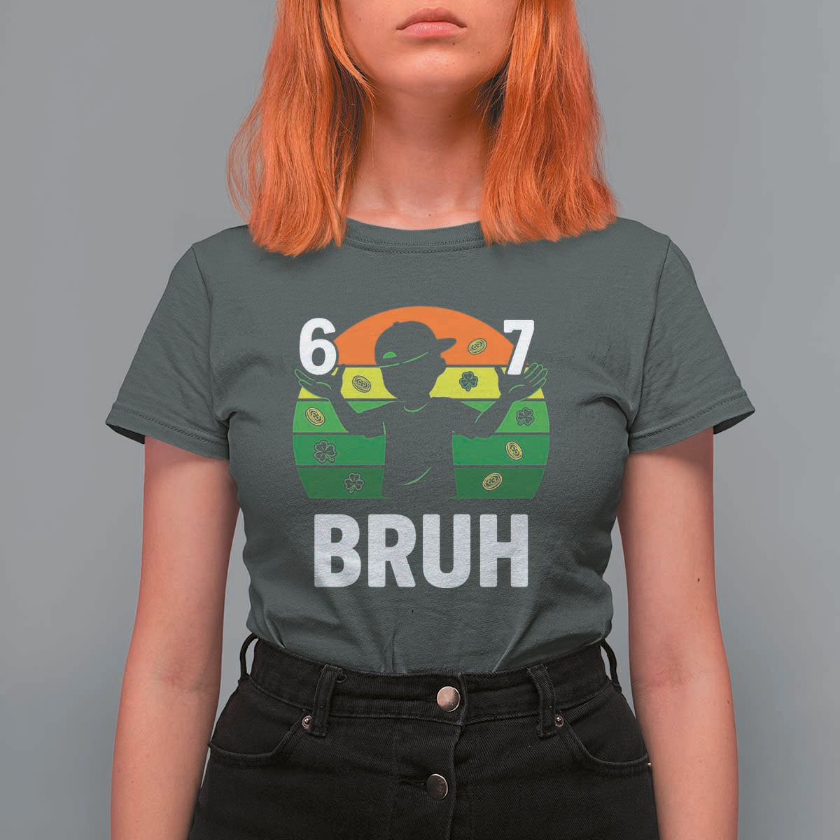 67 Bruh St Patricks Day T Shirt For Women Funny Six Seven Boys Kids Meme