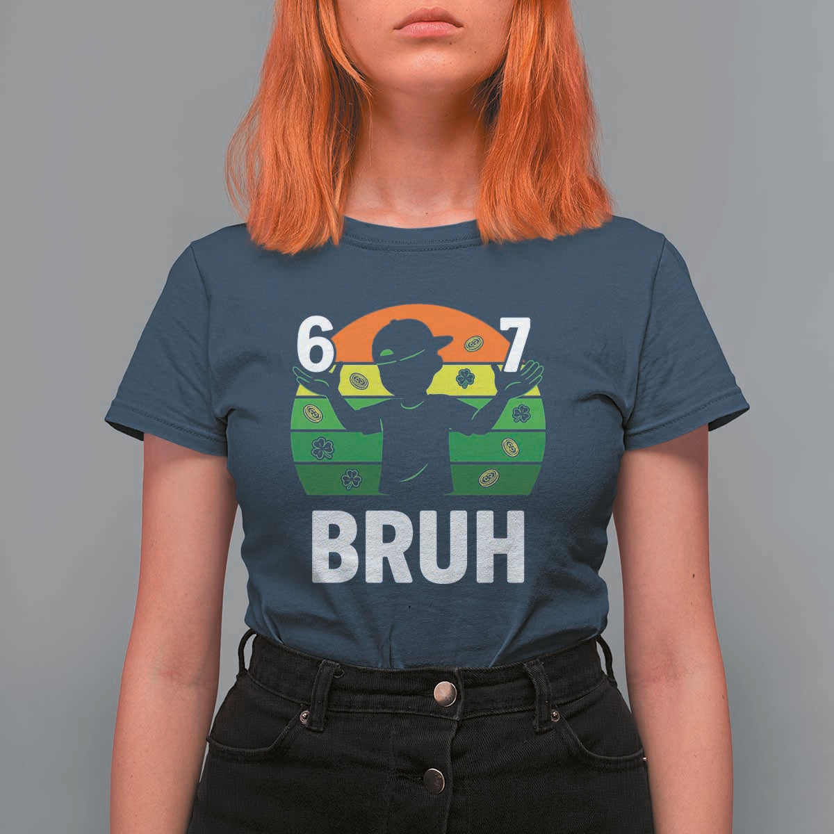 67 Bruh St Patricks Day T Shirt For Women Funny Six Seven Boys Kids Meme