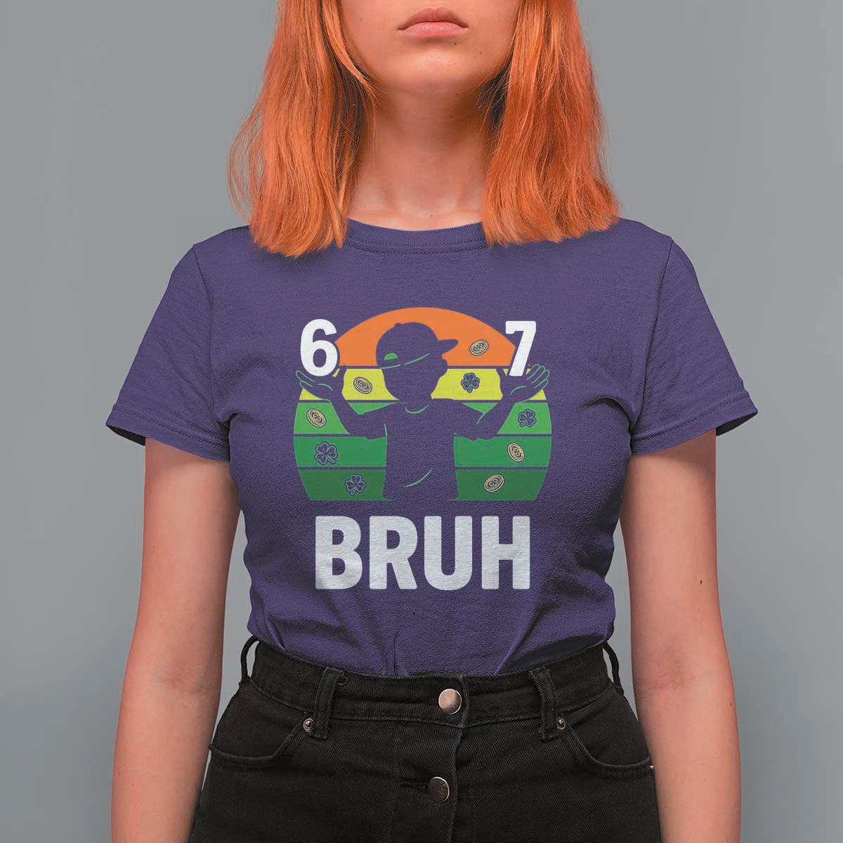 67 Bruh St Patricks Day T Shirt For Women Funny Six Seven Boys Kids Meme
