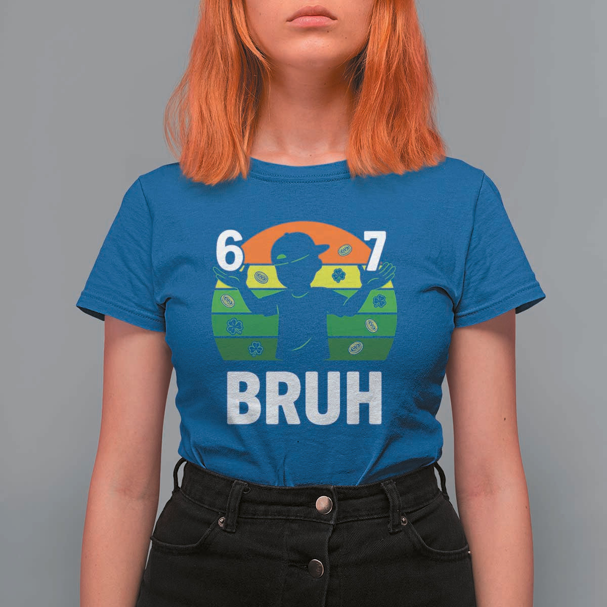 67 Bruh St Patricks Day T Shirt For Women Funny Six Seven Boys Kids Meme