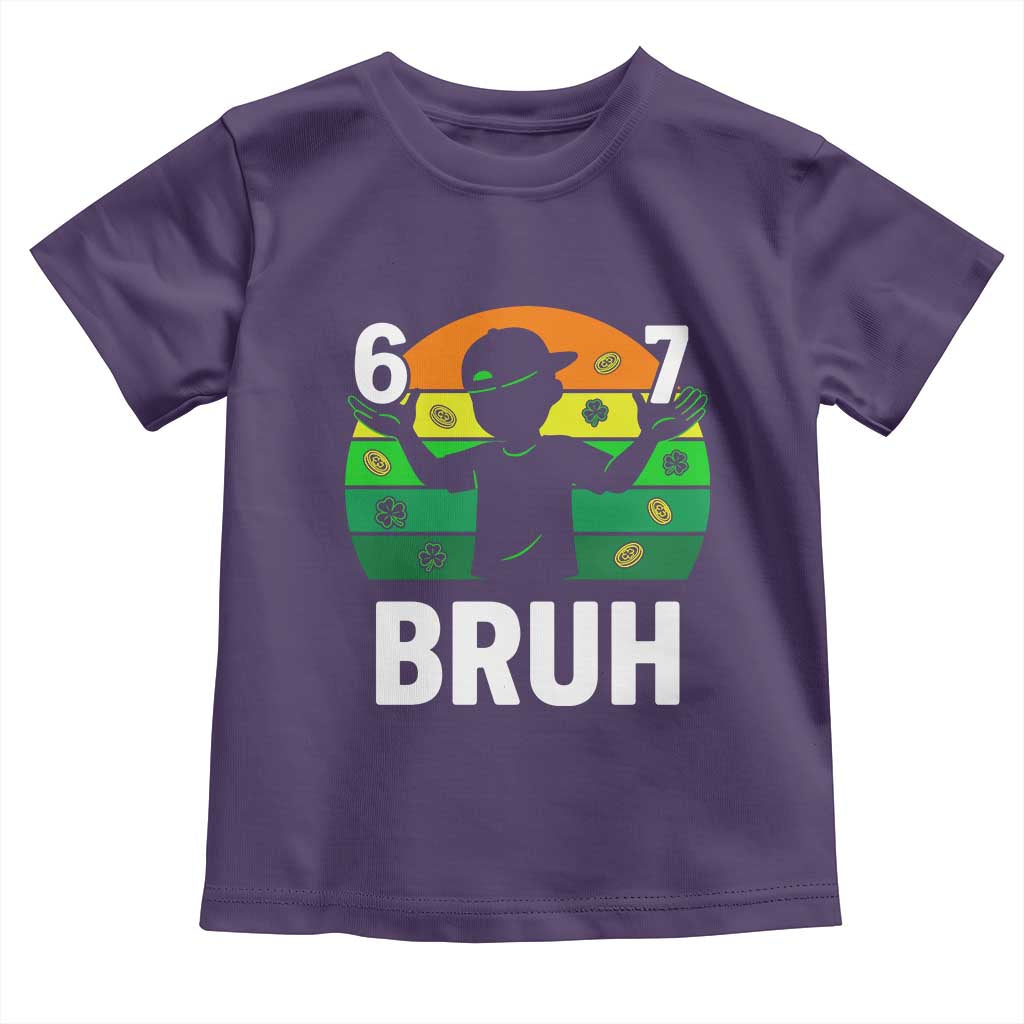67 Bruh St Patricks Day Toddler T Shirt Funny Six Seven Boys Kids Meme