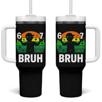 67 Bruh St Patricks Day Tumbler With Handle Funny Six Seven Boys Kids Meme