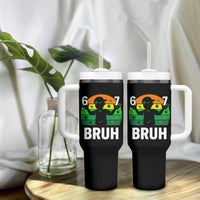 67 Bruh St Patricks Day Tumbler With Handle Funny Six Seven Boys Kids Meme