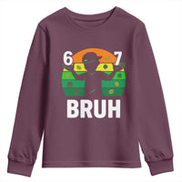 67 Bruh St Patricks Day Youth Sweatshirt Funny Six Seven Boys Kids Meme
