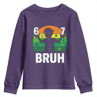 67 Bruh St Patricks Day Youth Sweatshirt Funny Six Seven Boys Kids Meme