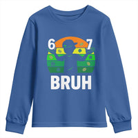67 Bruh St Patricks Day Youth Sweatshirt Funny Six Seven Boys Kids Meme