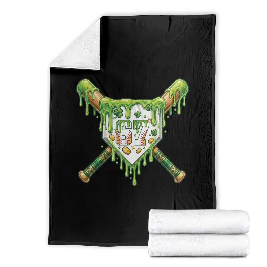 67 St Patricks Day Throw Blanket Funny Six Seven Baseball Sport Party Meme
