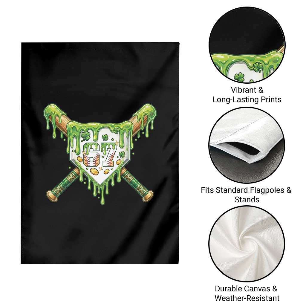 67 St Patricks Day Garden Flag Funny Six Seven Baseball Sport Party Meme