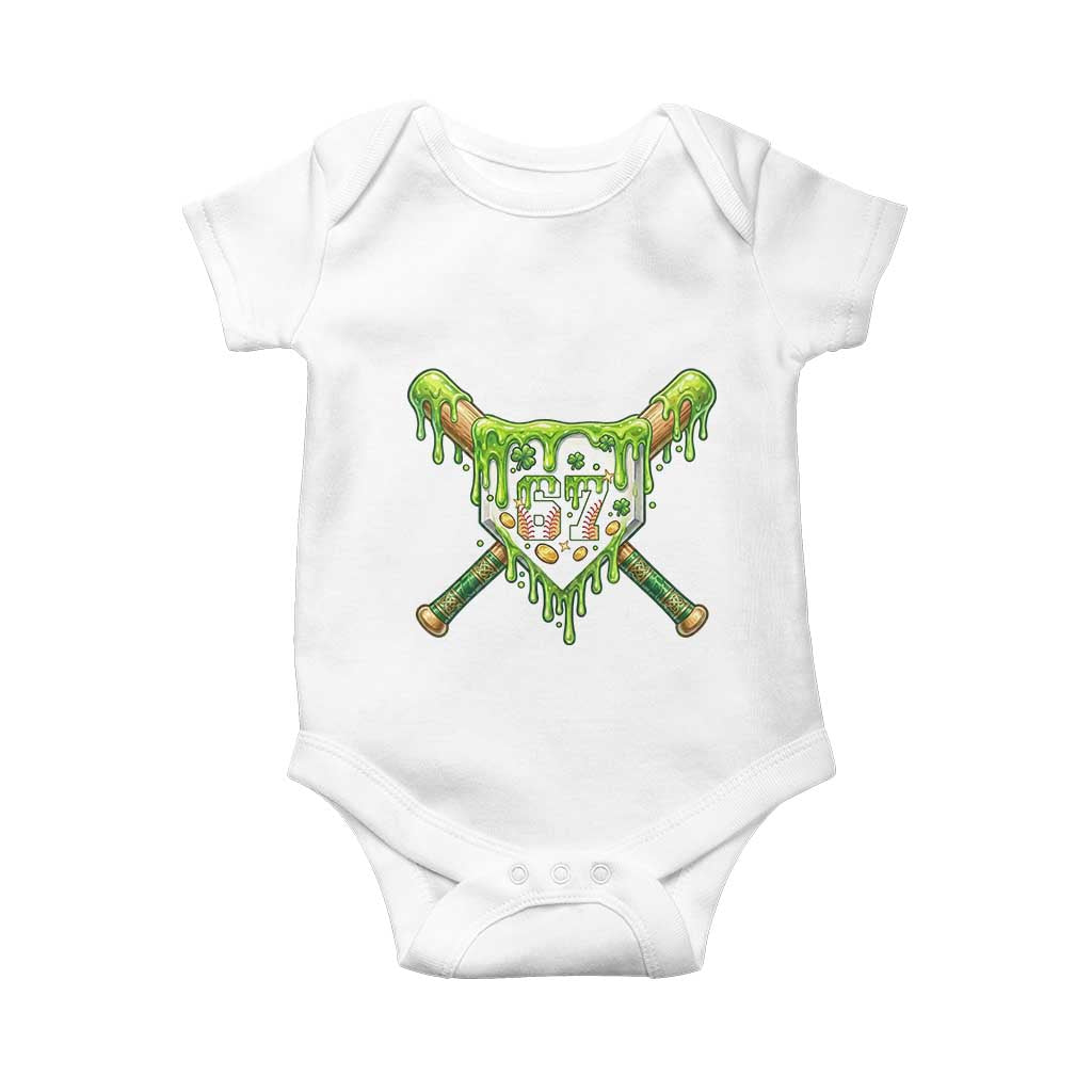 67 St Patricks Day Baby Onesie Funny Six Seven Baseball Sport Party Meme