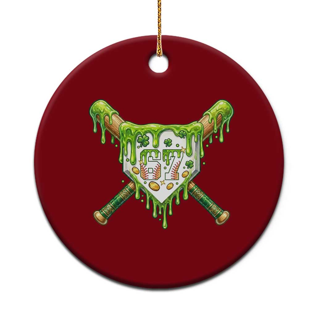 67 St Patricks Day Ceramic Ornament Funny Six Seven Baseball Sport Party Meme
