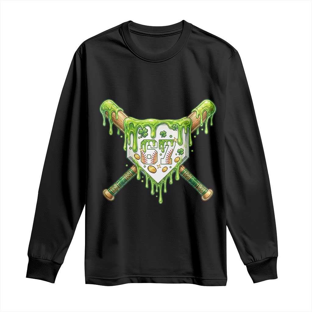 67 St Patricks Day Long Sleeve Shirt Funny Six Seven Baseball Sport Party Meme