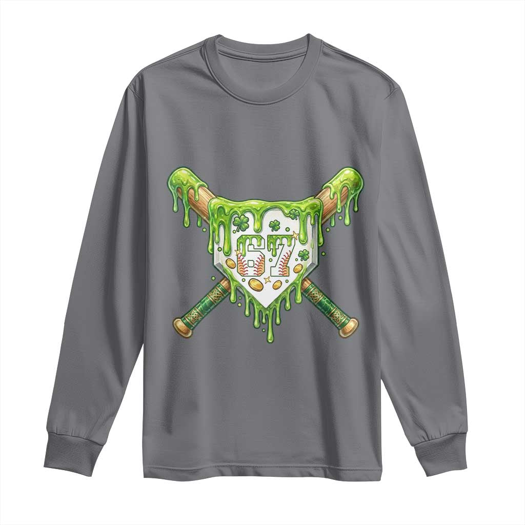 67 St Patricks Day Long Sleeve Shirt Funny Six Seven Baseball Sport Party Meme