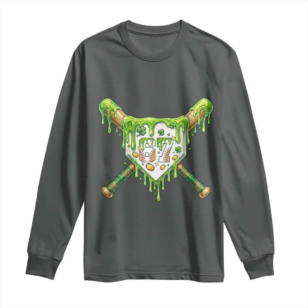 67 St Patricks Day Long Sleeve Shirt Funny Six Seven Baseball Sport Party Meme
