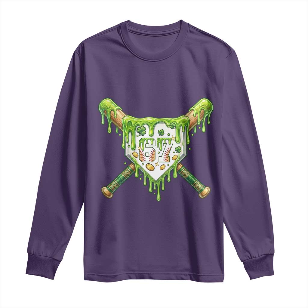 67 St Patricks Day Long Sleeve Shirt Funny Six Seven Baseball Sport Party Meme