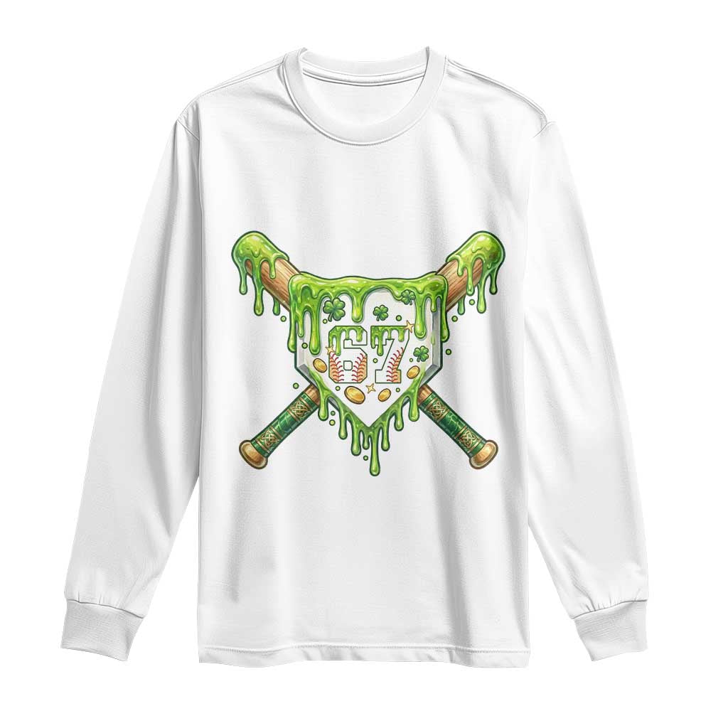 67 St Patricks Day Long Sleeve Shirt Funny Six Seven Baseball Sport Party Meme