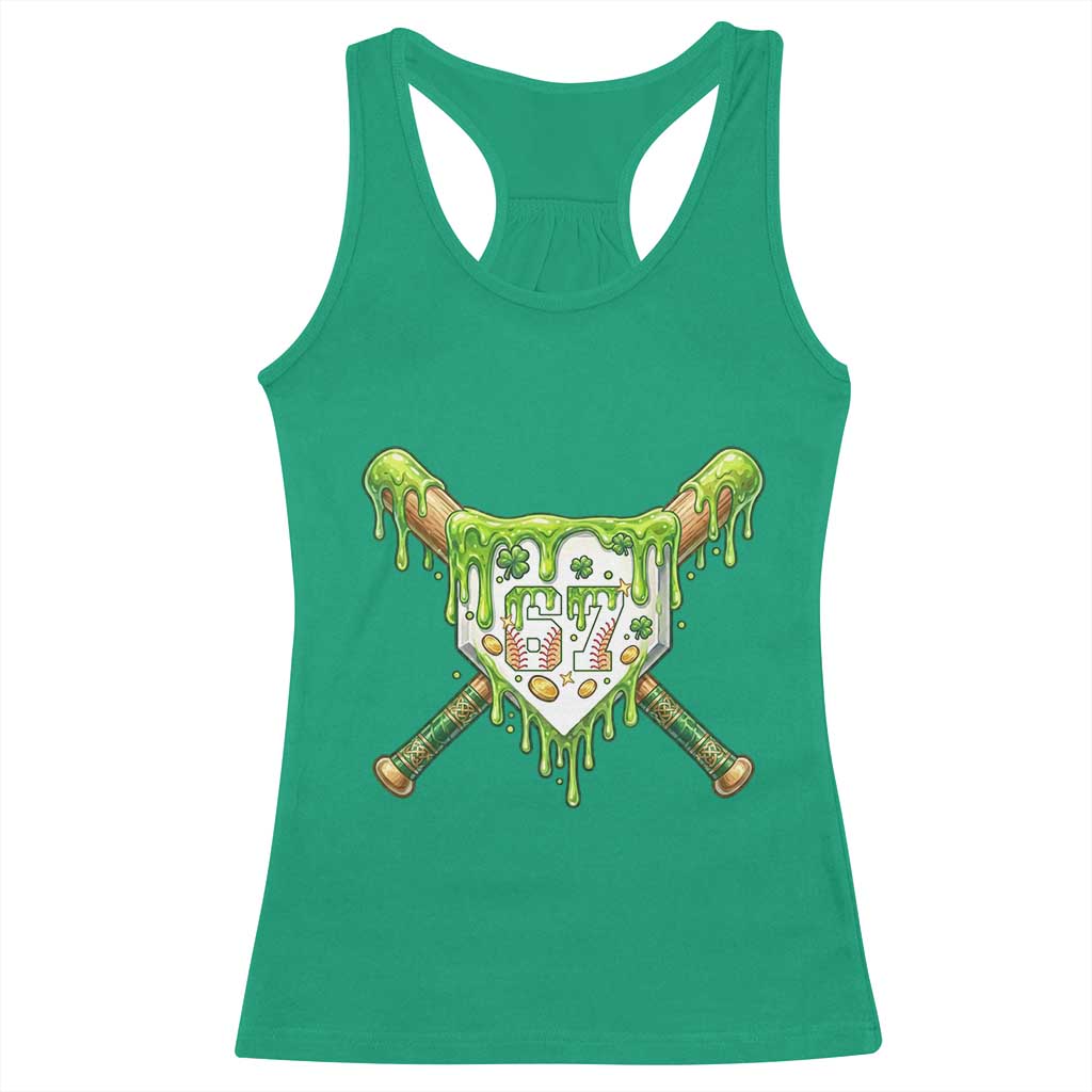 67 St Patricks Day Racerback Tank Top Funny Six Seven Baseball Sport Party Meme