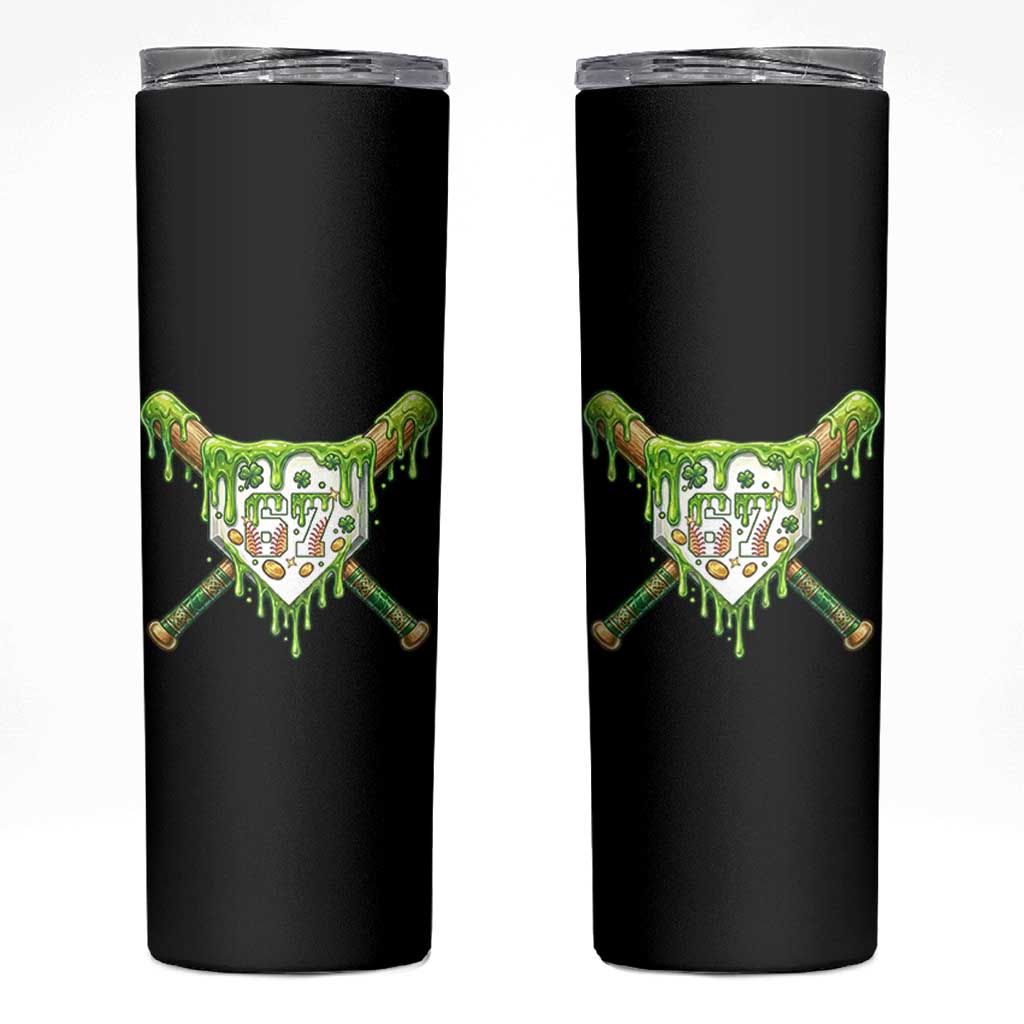 67 St Patricks Day Skinny Tumbler Funny Six Seven Baseball Sport Party Meme