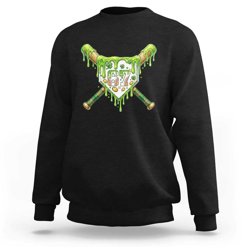 67 St Patricks Day Sweatshirt Funny Six Seven Baseball Sport Party Meme