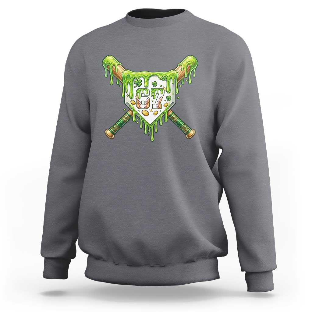 67 St Patricks Day Sweatshirt Funny Six Seven Baseball Sport Party Meme