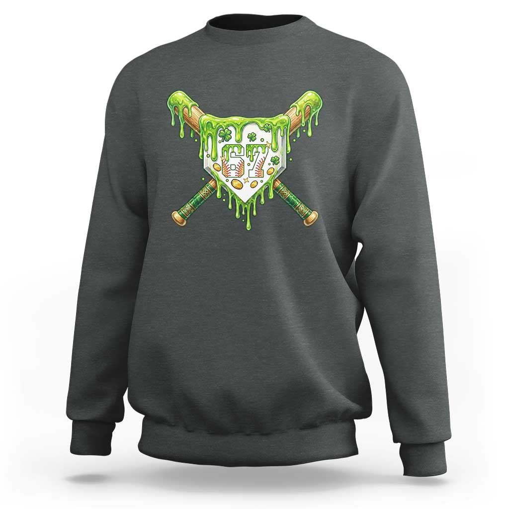 67 St Patricks Day Sweatshirt Funny Six Seven Baseball Sport Party Meme