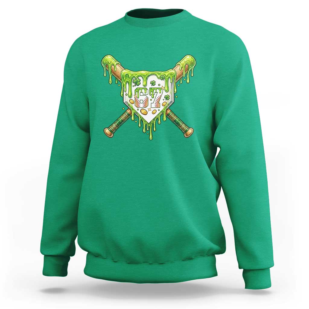67 St Patricks Day Sweatshirt Funny Six Seven Baseball Sport Party Meme
