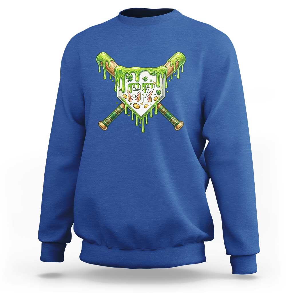 67 St Patricks Day Sweatshirt Funny Six Seven Baseball Sport Party Meme
