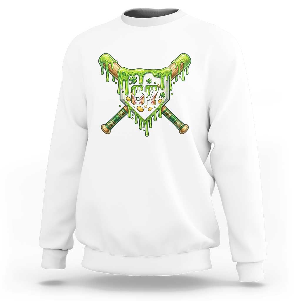 67 St Patricks Day Sweatshirt Funny Six Seven Baseball Sport Party Meme