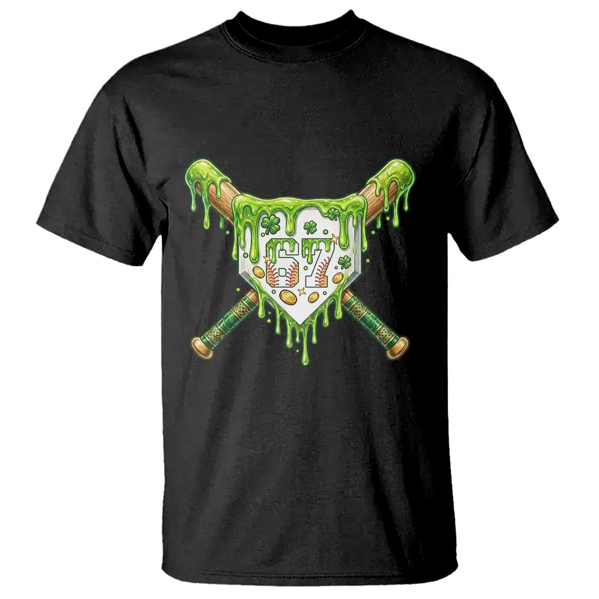 67 St Patricks Day T Shirt Funny Six Seven Baseball Sport Party Meme