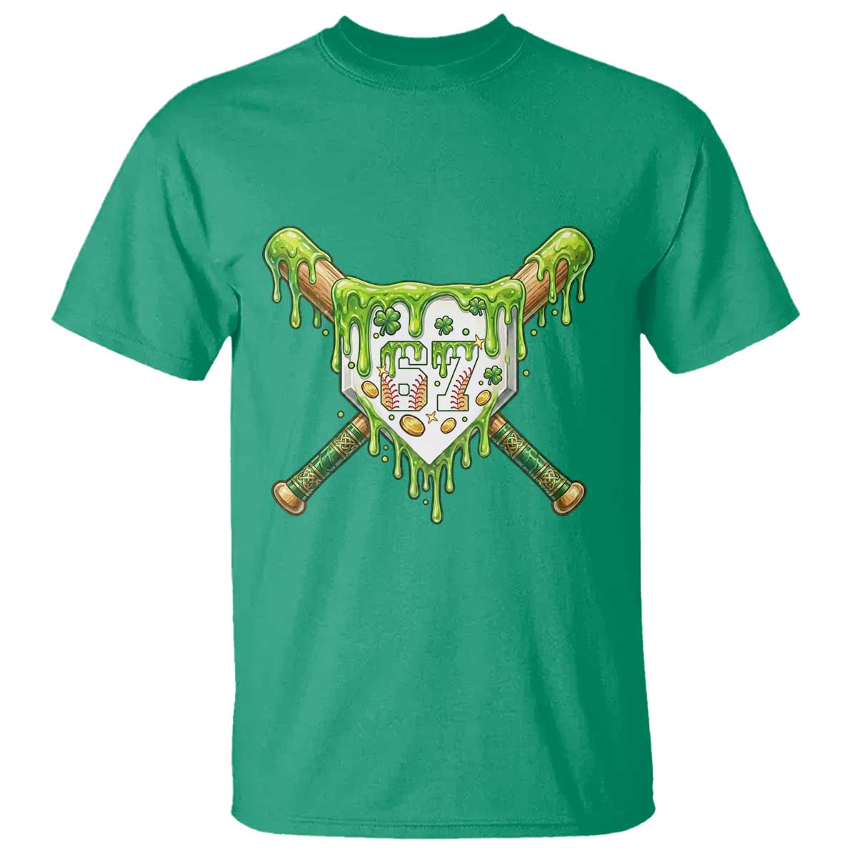 67 St Patricks Day T Shirt Funny Six Seven Baseball Sport Party Meme