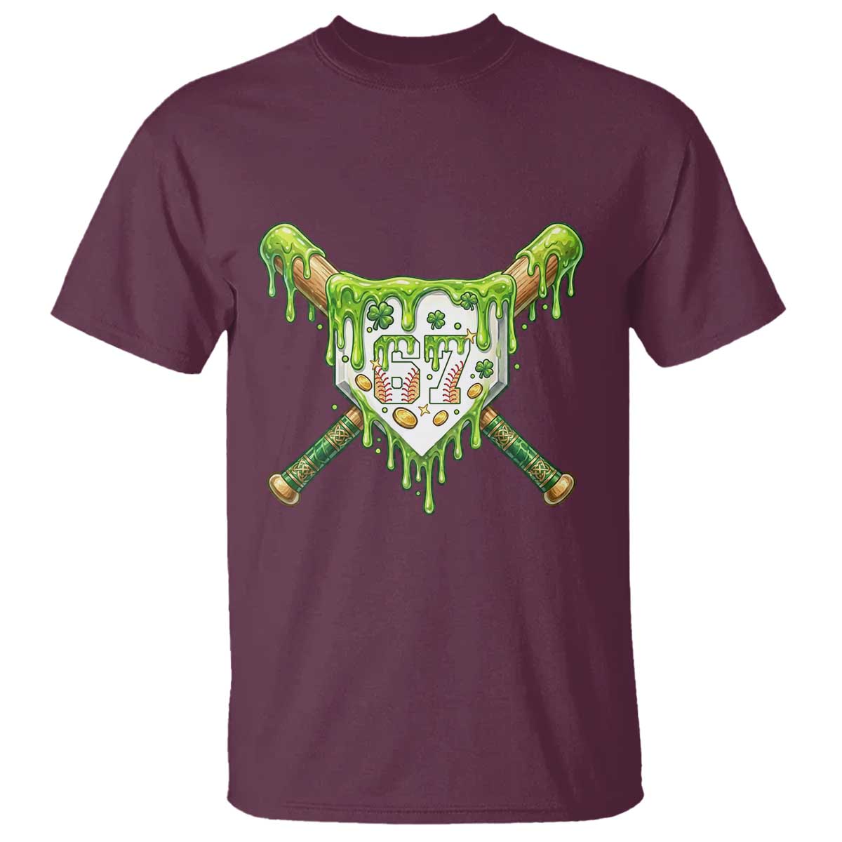 67 St Patricks Day T Shirt Funny Six Seven Baseball Sport Party Meme