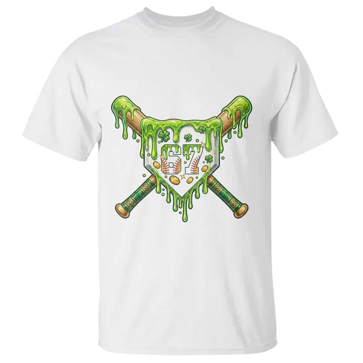 67 St Patricks Day T Shirt Funny Six Seven Baseball Sport Party Meme