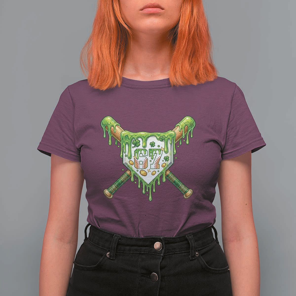 67 St Patricks Day T Shirt For Women Funny Six Seven Baseball Sport Party Meme