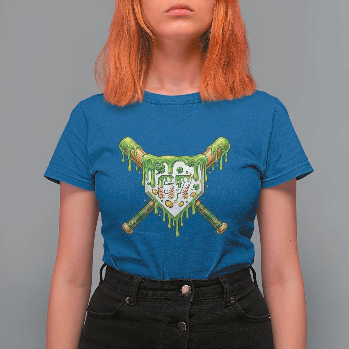 67 St Patricks Day T Shirt For Women Funny Six Seven Baseball Sport Party Meme