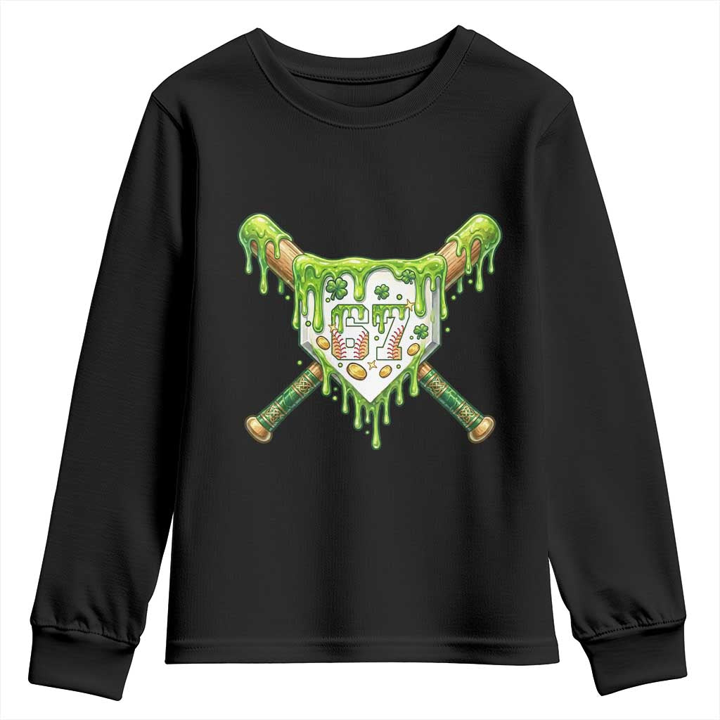 67 St Patricks Day Youth Sweatshirt Funny Six Seven Baseball Sport Party Meme