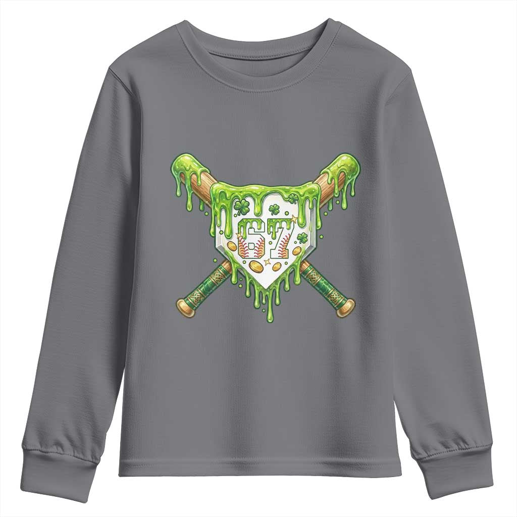 67 St Patricks Day Youth Sweatshirt Funny Six Seven Baseball Sport Party Meme