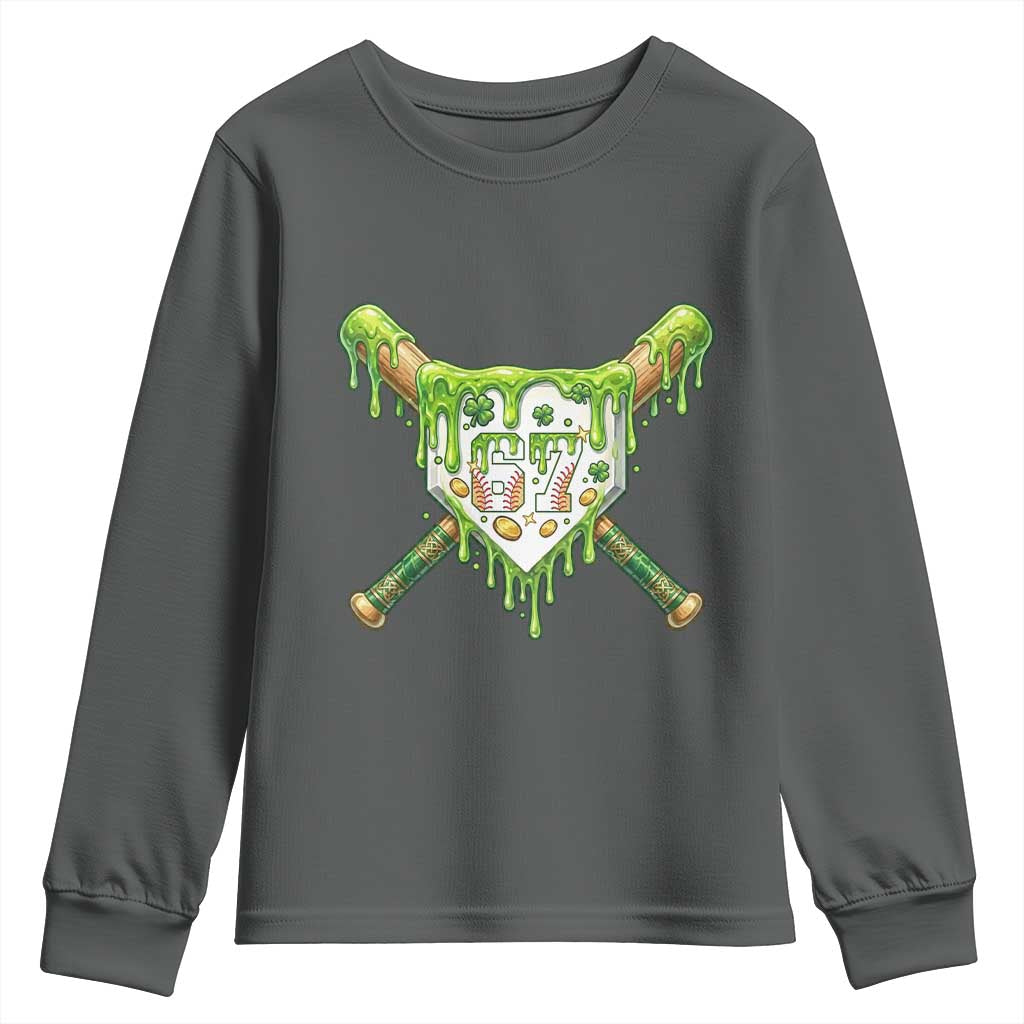 67 St Patricks Day Youth Sweatshirt Funny Six Seven Baseball Sport Party Meme