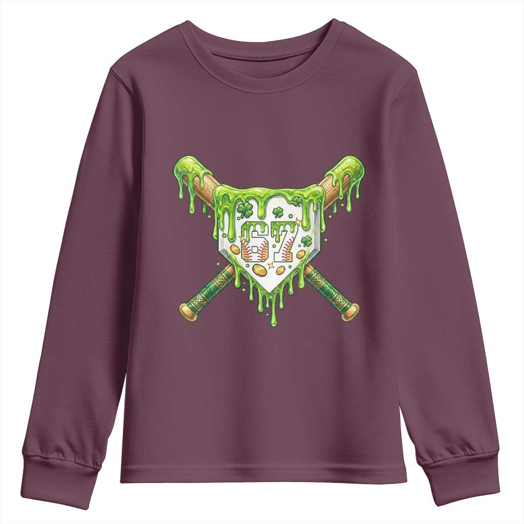 67 St Patricks Day Youth Sweatshirt Funny Six Seven Baseball Sport Party Meme