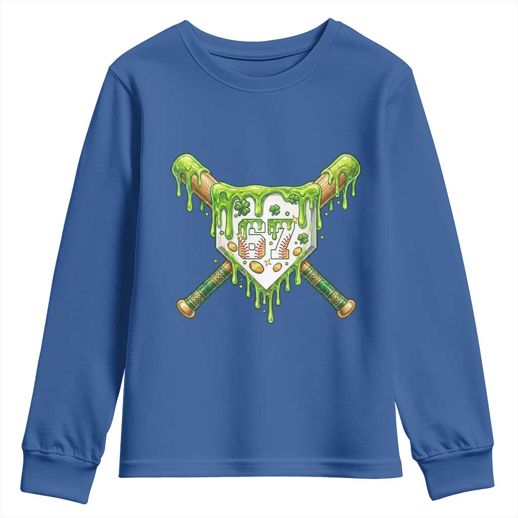 67 St Patricks Day Youth Sweatshirt Funny Six Seven Baseball Sport Party Meme