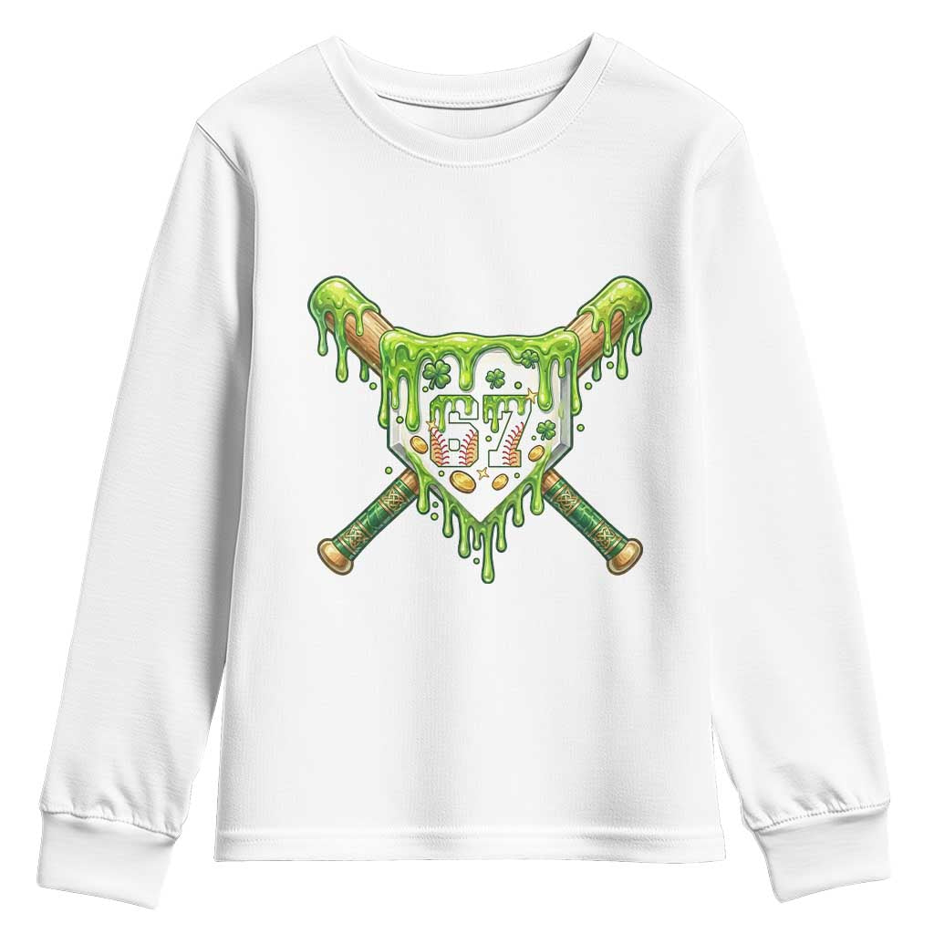 67 St Patricks Day Youth Sweatshirt Funny Six Seven Baseball Sport Party Meme