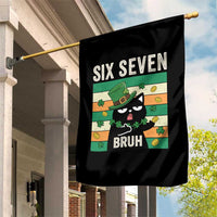 67 Bruh St Patricks Day Garden Flag Funny Cat Bruh Six Seven Meme