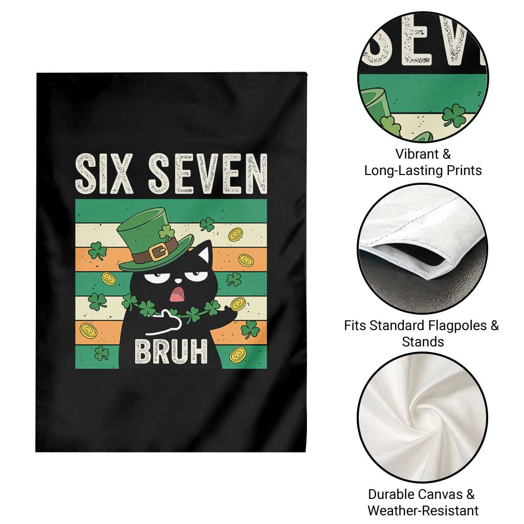 67 Bruh St Patricks Day Garden Flag Funny Cat Bruh Six Seven Meme