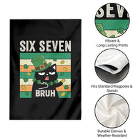 67 Bruh St Patricks Day Garden Flag Funny Cat Bruh Six Seven Meme