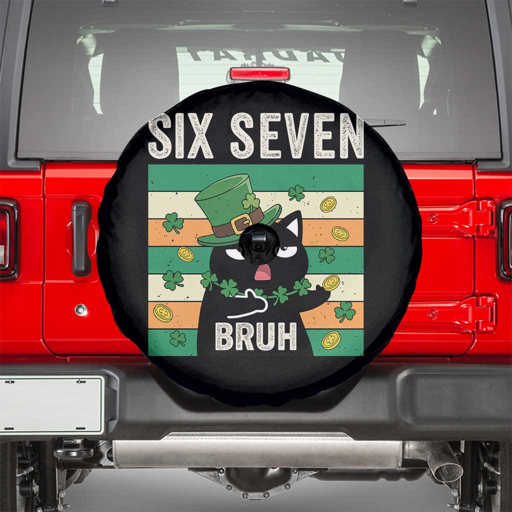 67 Bruh St Patricks Day Spare Tire Cover Funny Cat Bruh Six Seven Meme
