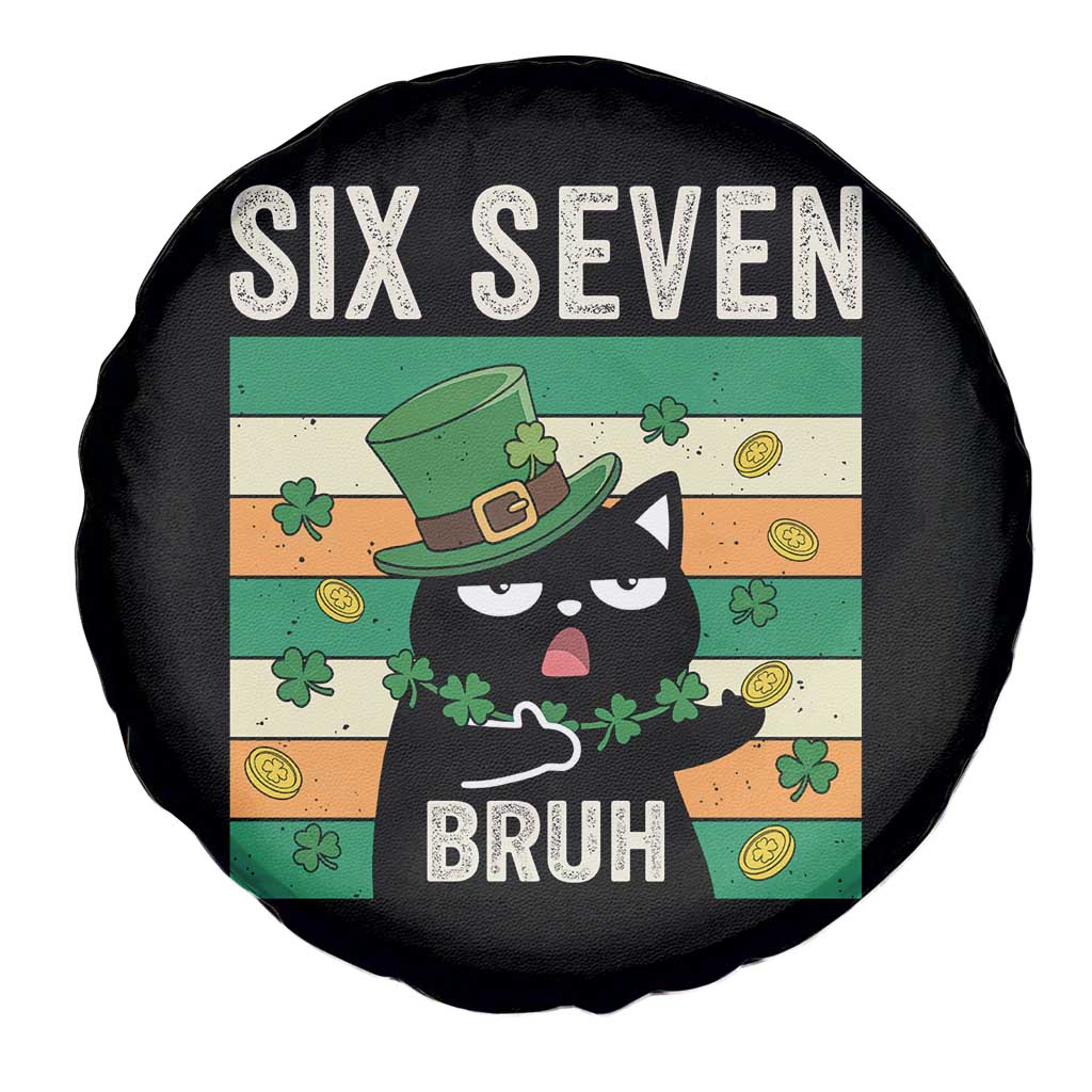 67 Bruh St Patricks Day Spare Tire Cover Funny Cat Bruh Six Seven Meme