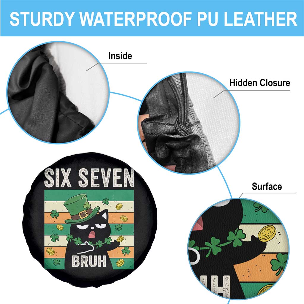 67 Bruh St Patricks Day Spare Tire Cover Funny Cat Bruh Six Seven Meme